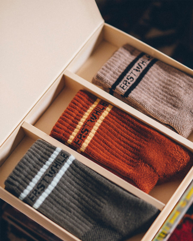 Gift Box Socks - Latte Clay Aqua