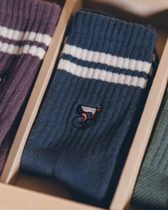 Crew Sock Navy Ivory
