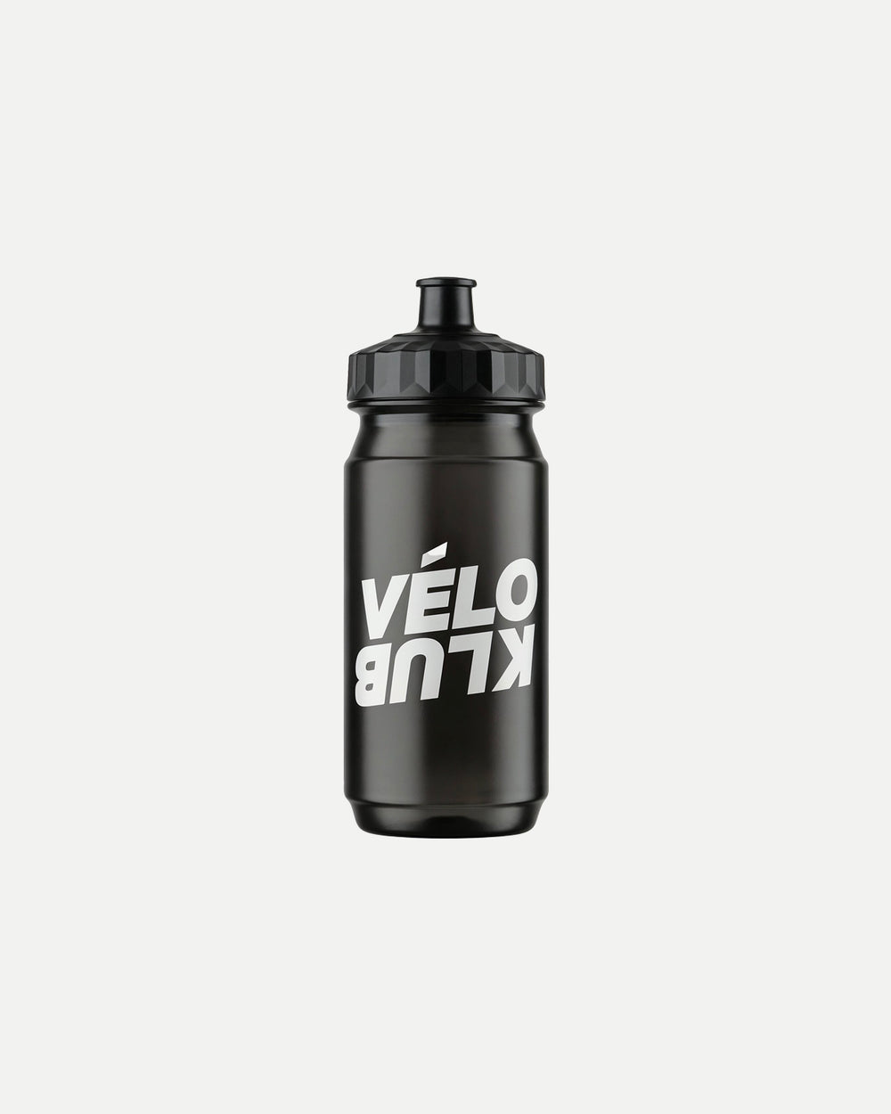 Black Vélo Klub bidon, front view