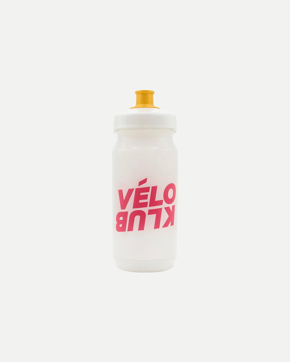 Transparent Vélo Klub bidon, front view