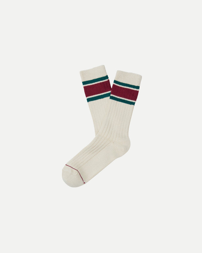 Outdoor Sock - Oat/Burgundy
