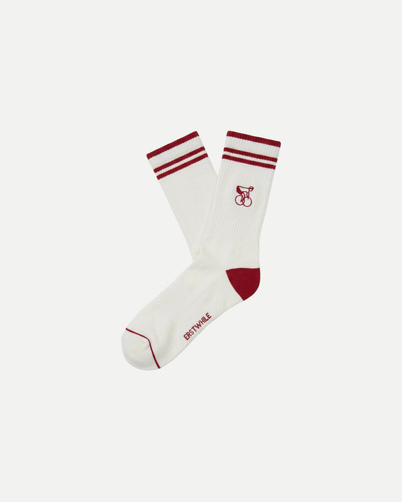 Crew Sock - Ivory/Red