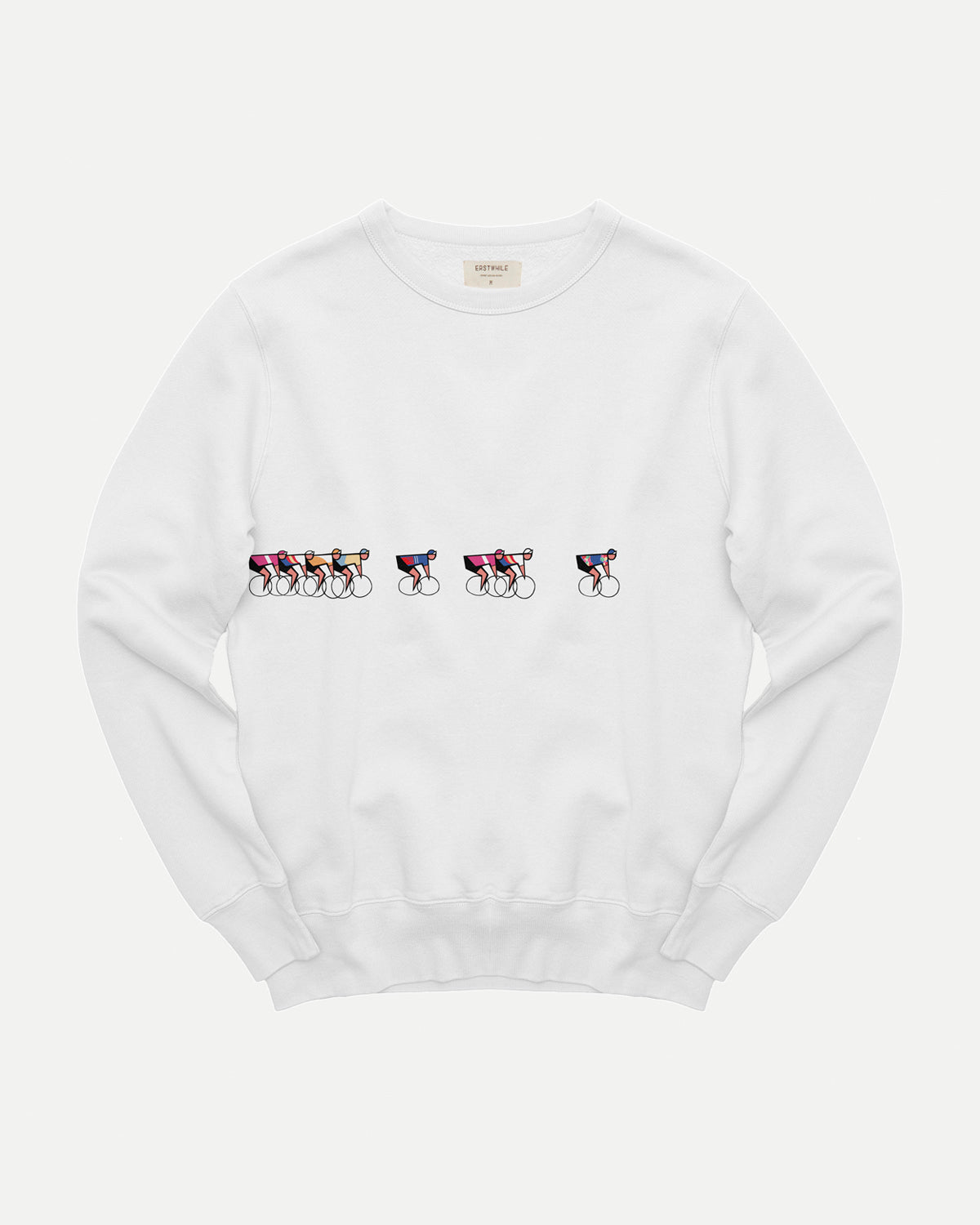 Erstwhile Tete de la course 90s Regular White Sweatshirt Men