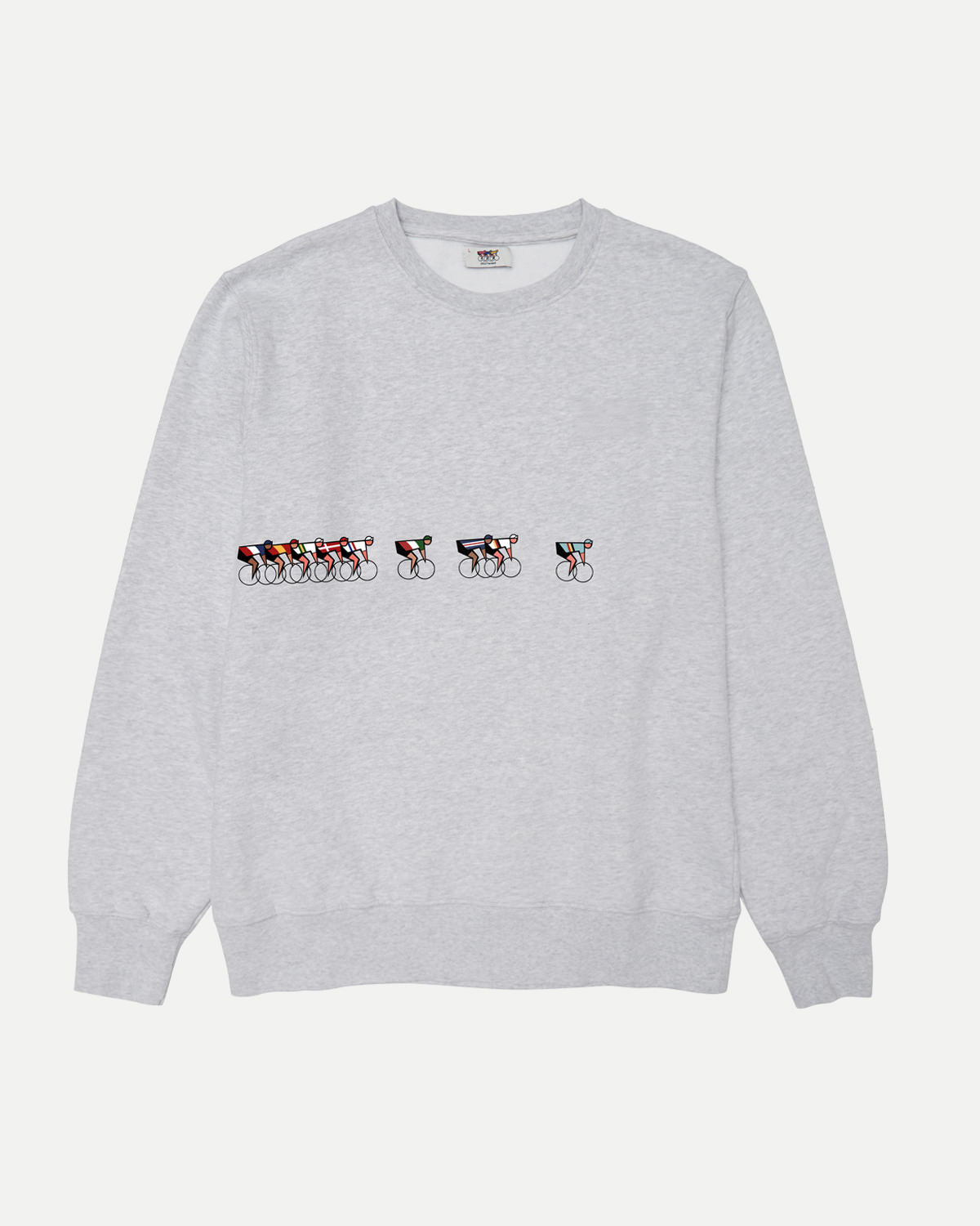 Light grey Tête de la Course Nations sweatshirt by Erstwhile, front view