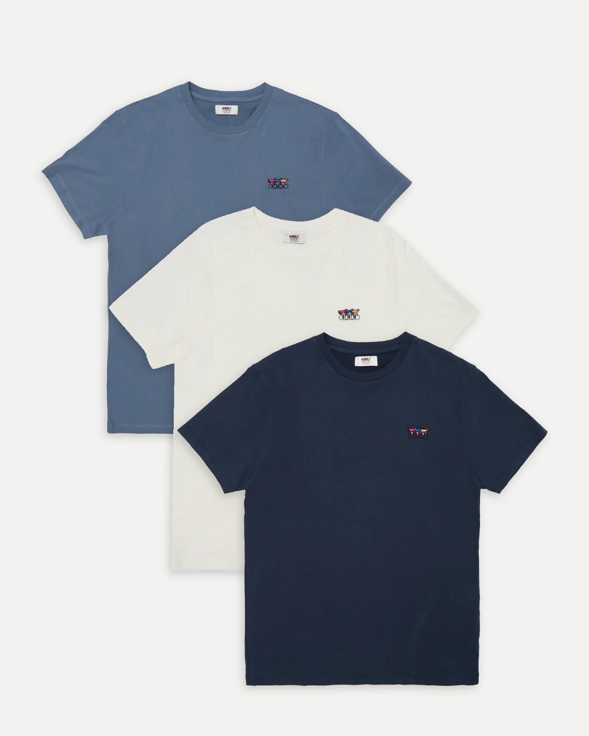 3-Pack Tees - Breezy Blue, Off White, Navy