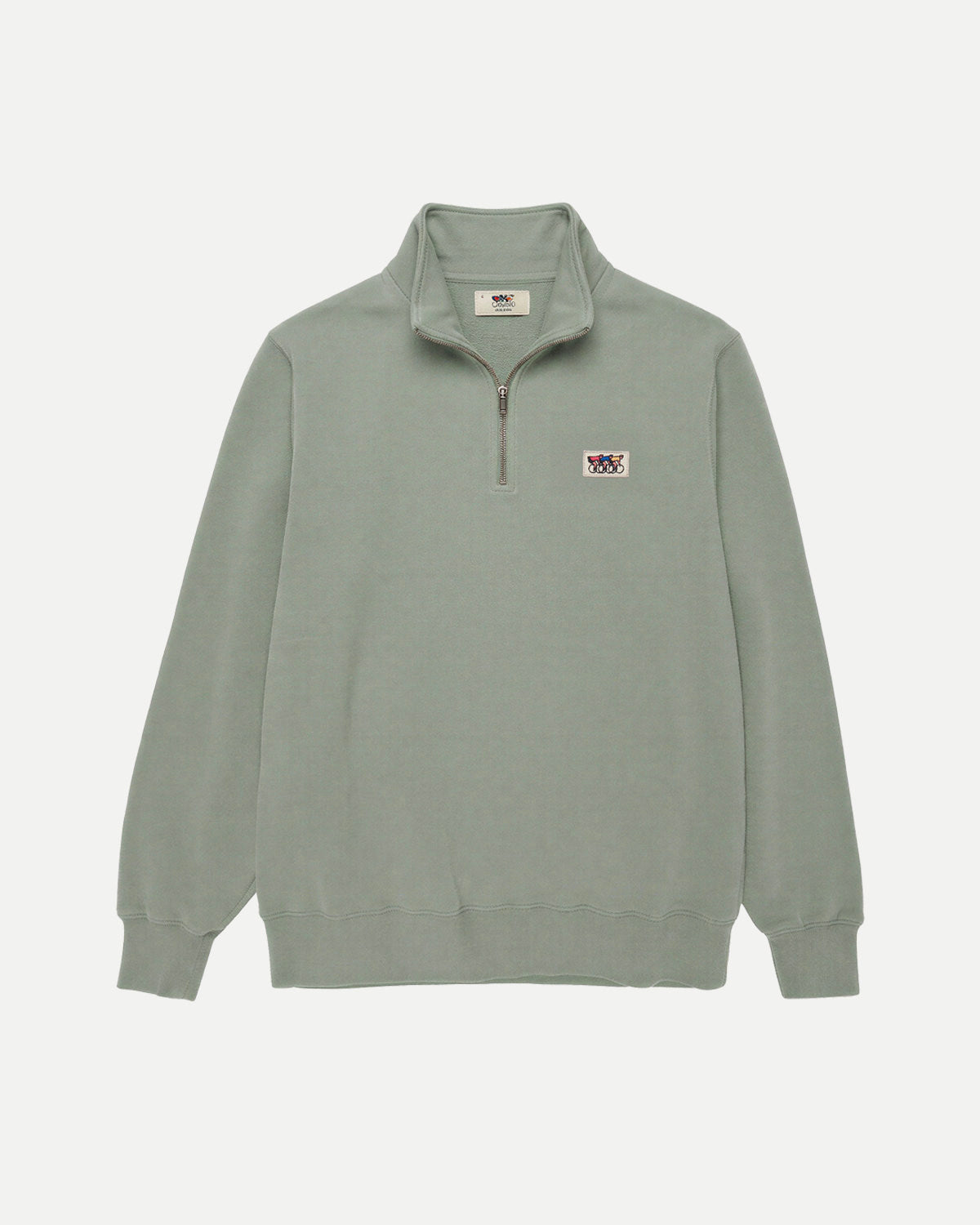Sage zip sweatshirt by Erstwhile, front view