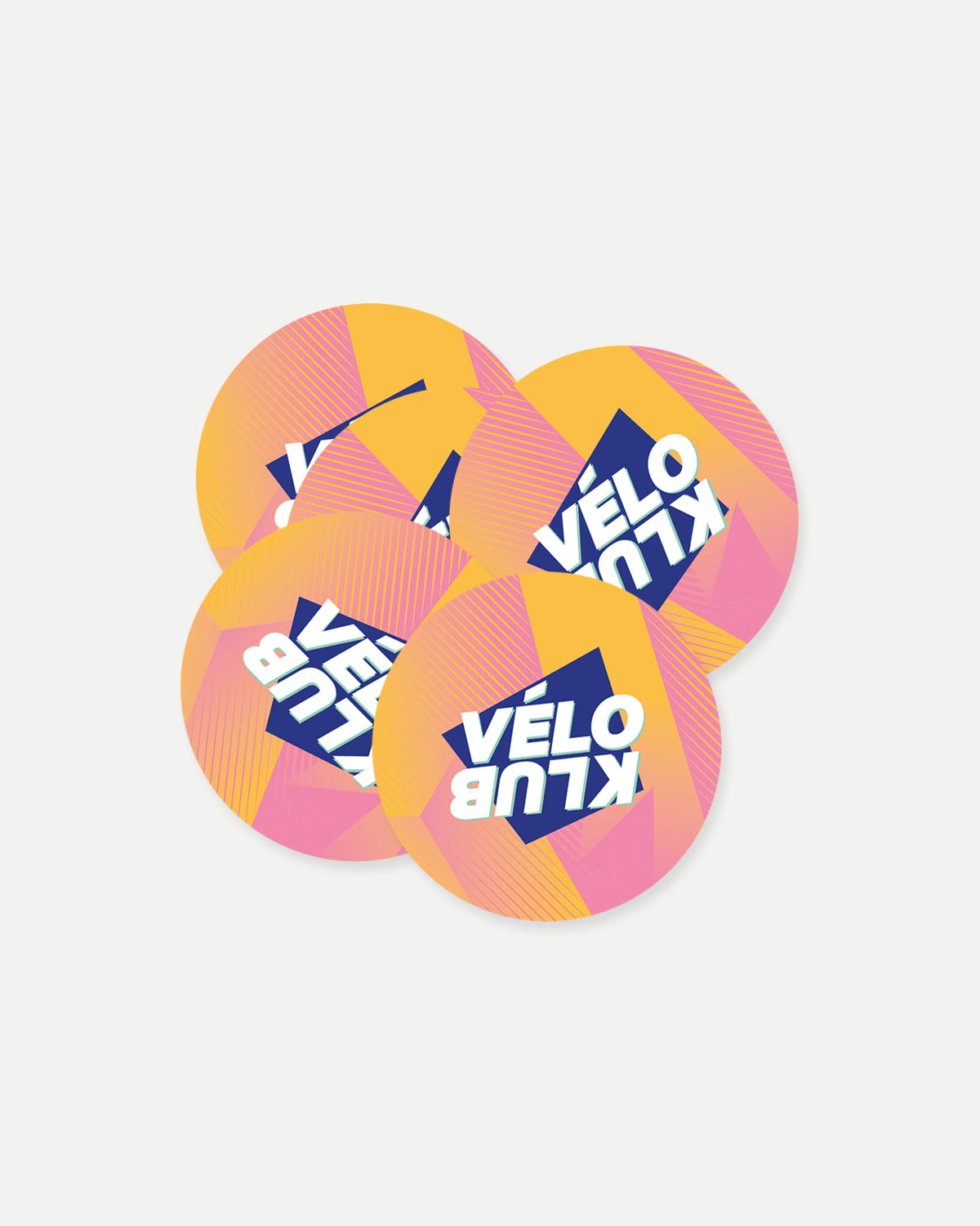 Vélo Klub beer coasters, front view