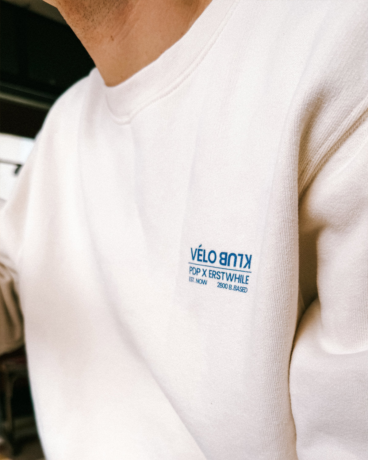 Off-white Vélo Klub sweatshirt, front view