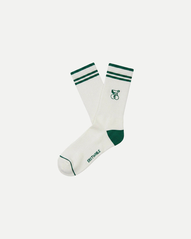 Crew Sock - Ivory/Green