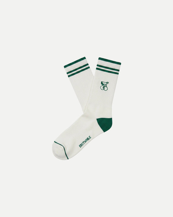 Crew Sock - Ivory/Green