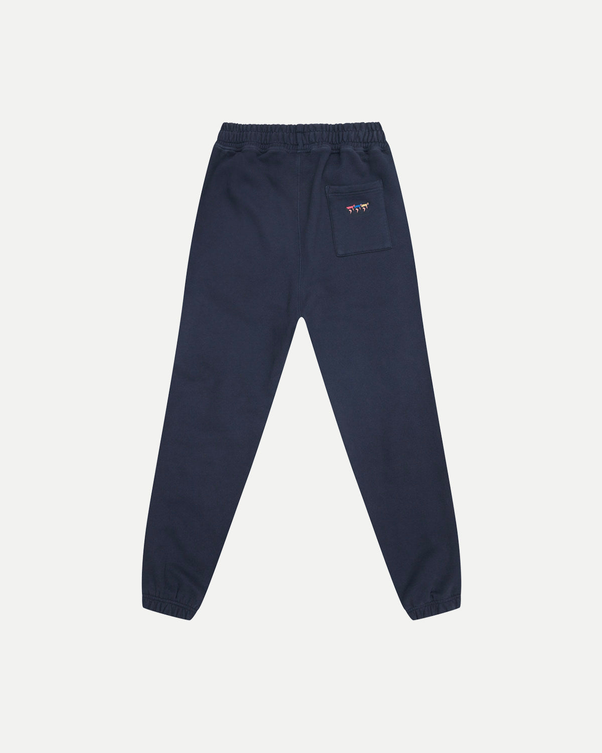 Back of the navy sweatpants