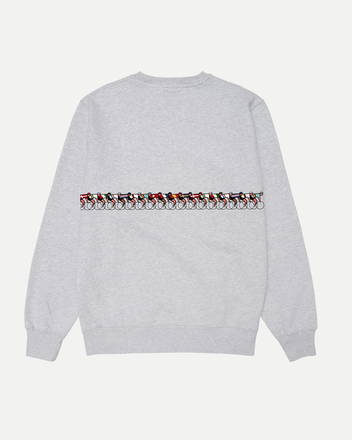 Back of the light grey Tête de la Course Nations sweatshirt