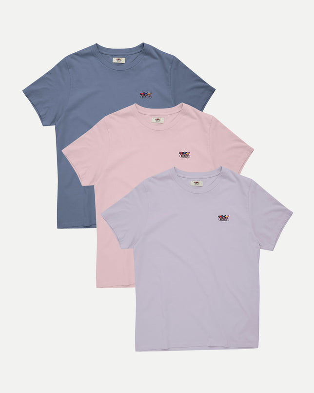 3-Pack Tees - Breezy Blue, Veiled Rose, Purple Ash