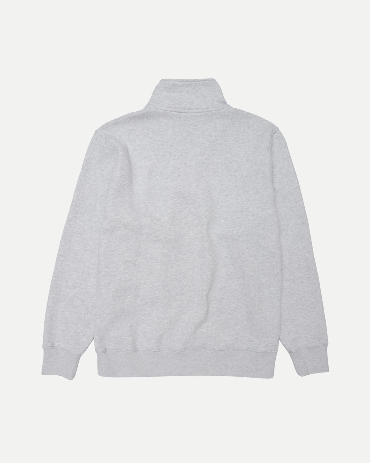 Back of the light grey zip sweatshirt