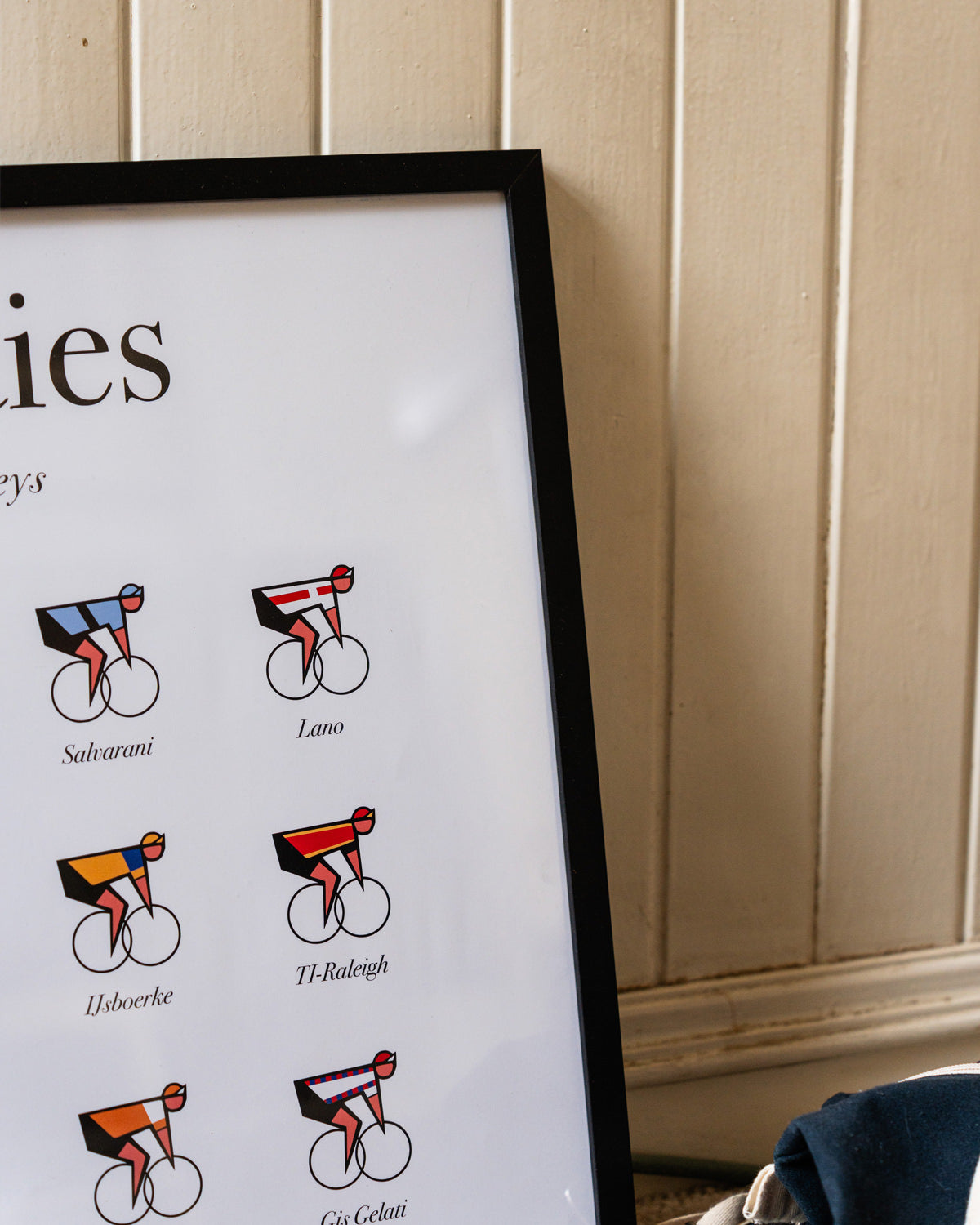 Close-up of the cycling poster The Seventies