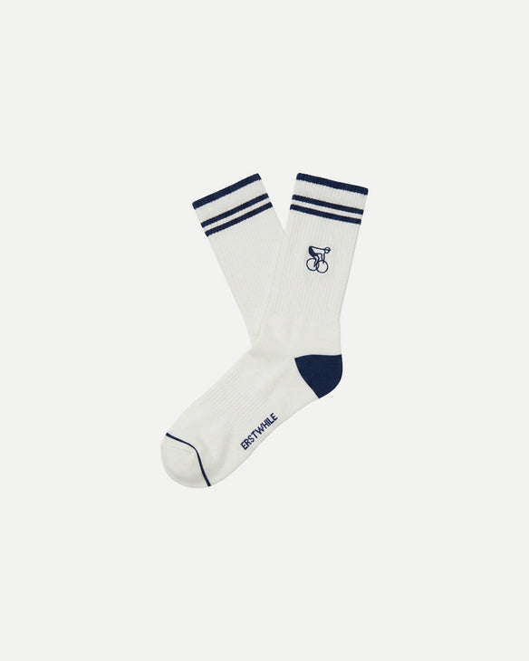 Crew Sock - Ivory/Navy