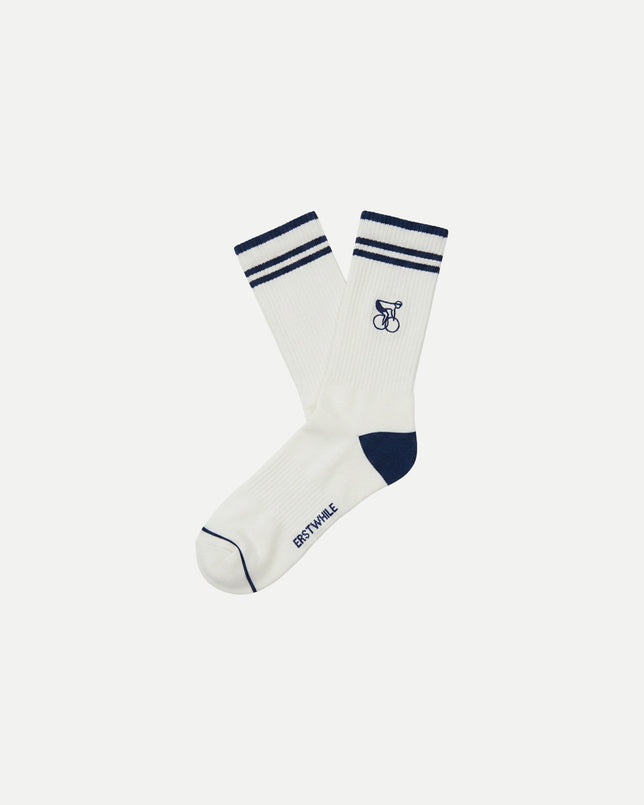 Crew Sock - Ivory/Navy
