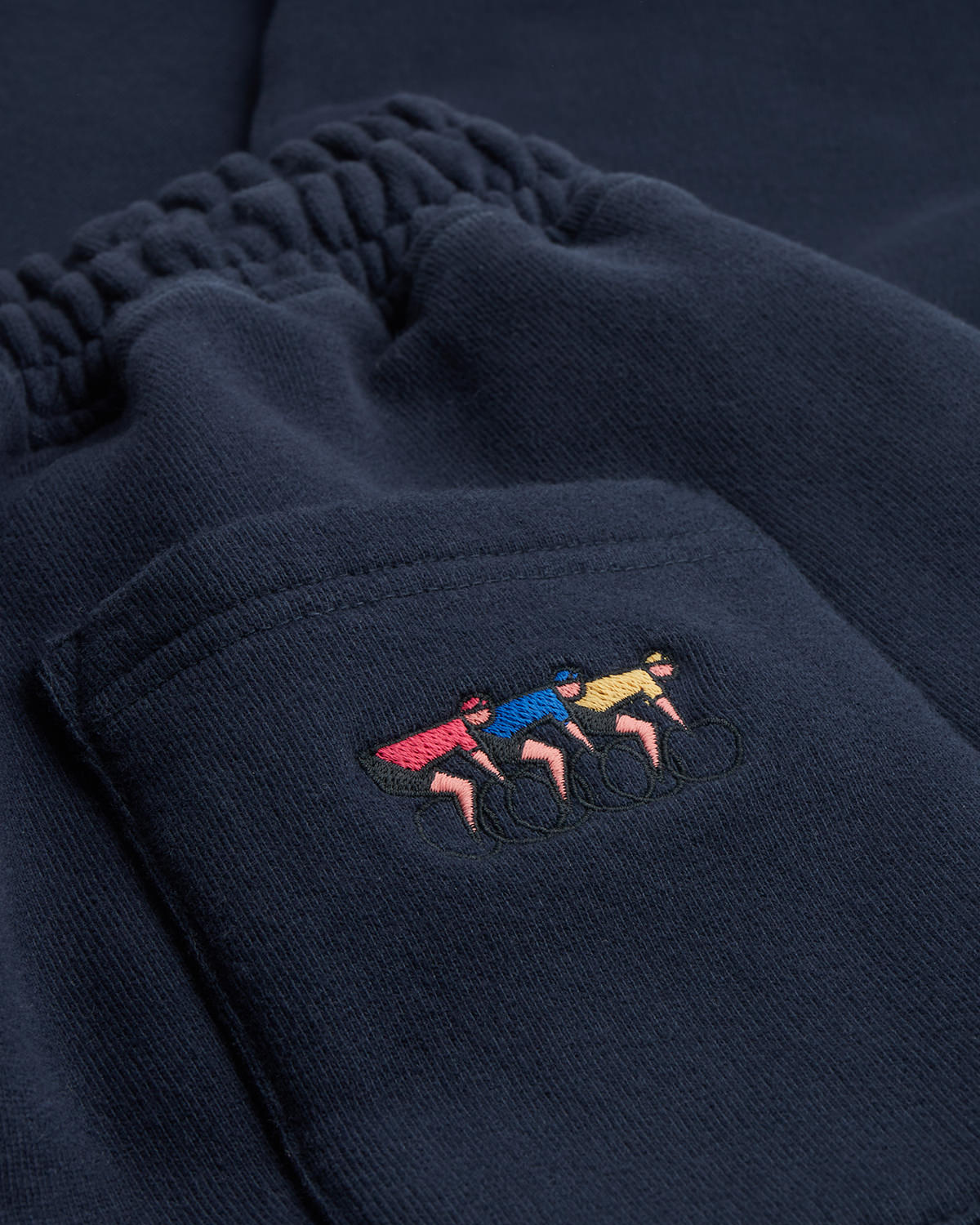 Another view of the navy sweatpants