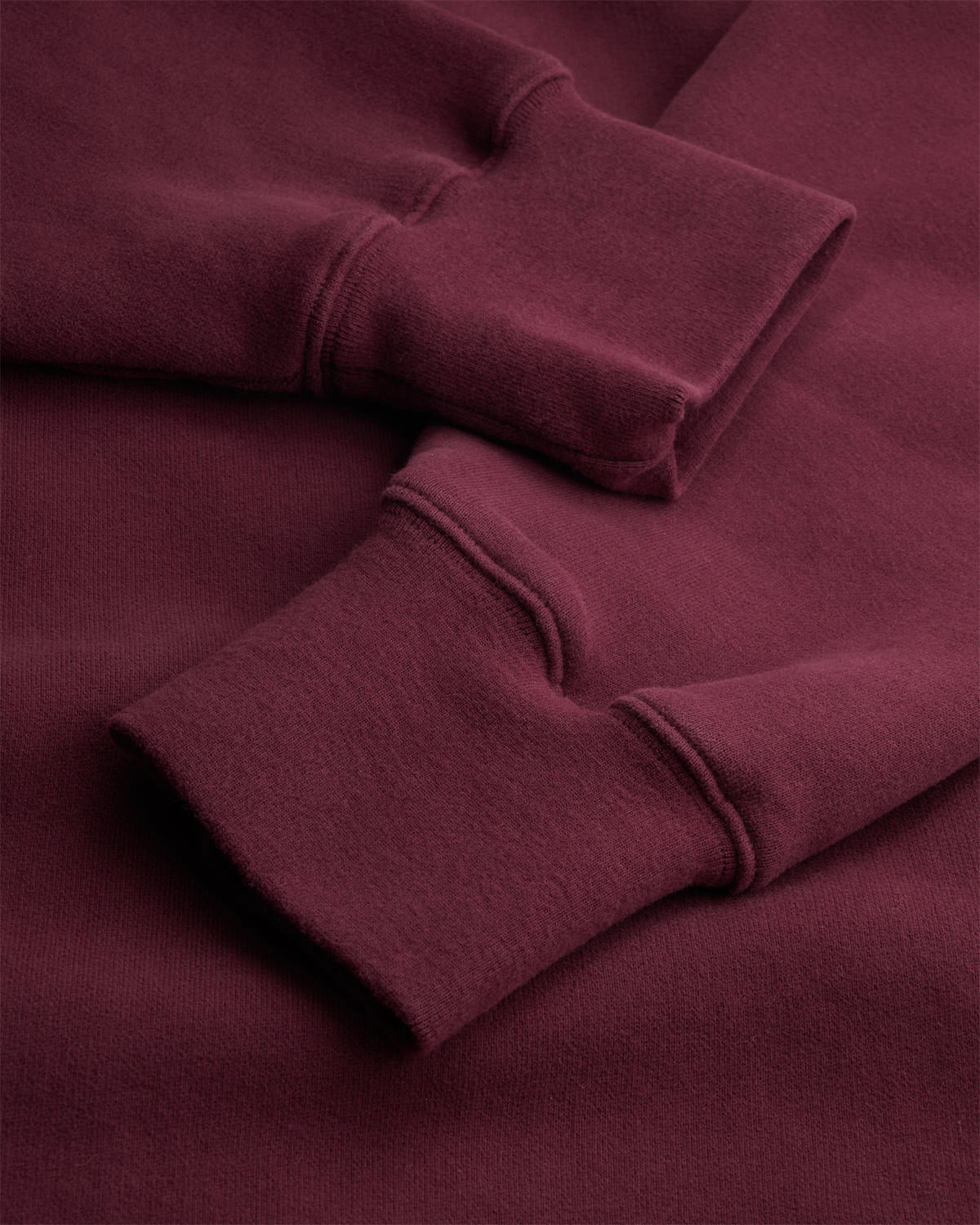 Close-up of the fig zip sweatshirt