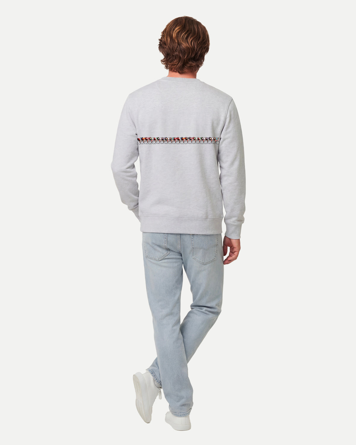 Back of the light grey Tête de la Course Nations sweatshirt