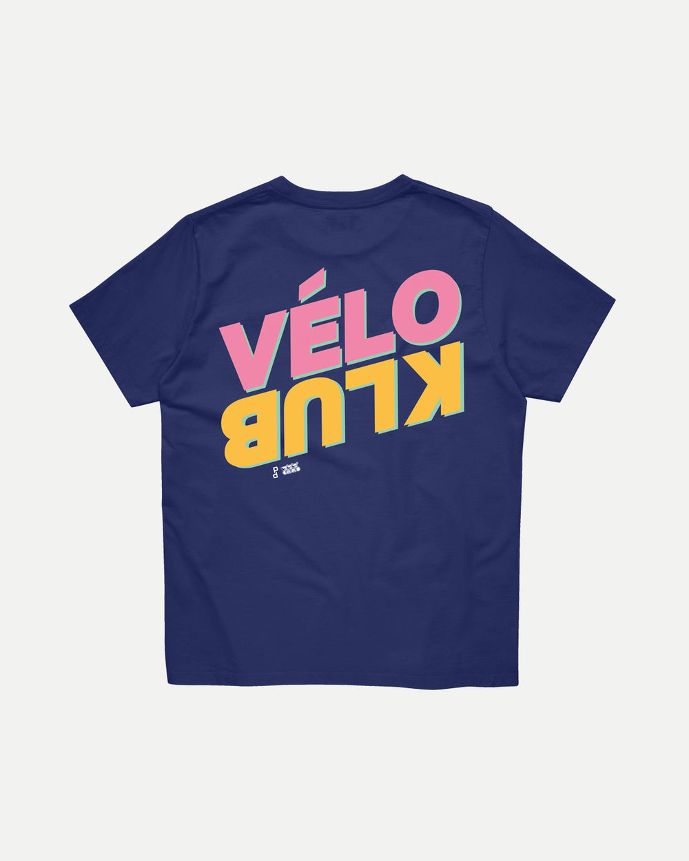 Back of the purple Vélo Klub T-shirt