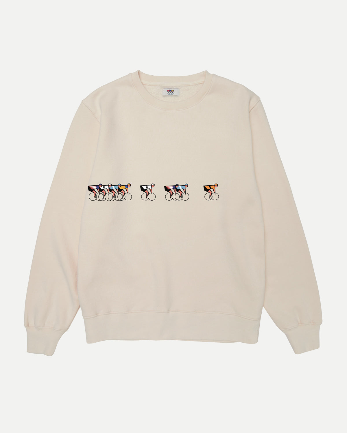 Beige Tête de la Course 70s sweatshirt by Erstwhile, front view