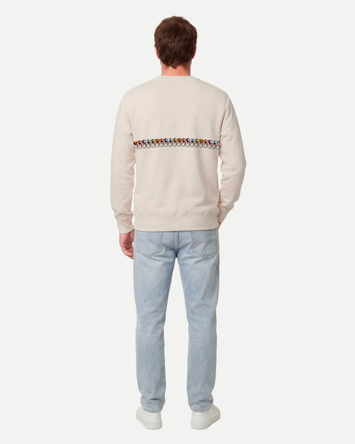 Back of the beige Tête de la Course 70s sweatshirt