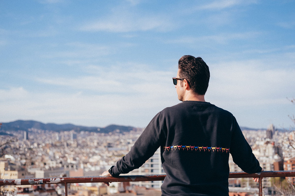 Looking out over the city in the TDLC sweatshirt